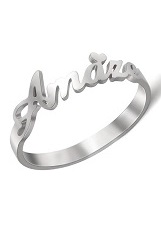 teensy custom name plate silver baby ring
